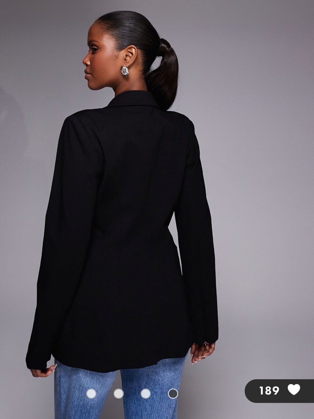 Good American Black Double-Breasted Blazer Jacket/ Dress - Picture 2 of 7